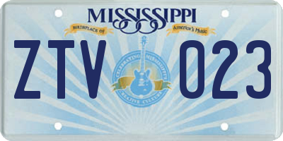 MS license plate ZTV023