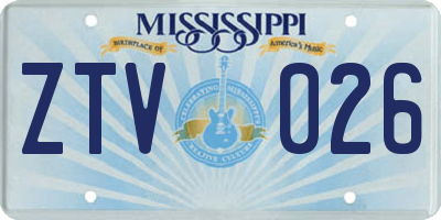 MS license plate ZTV026