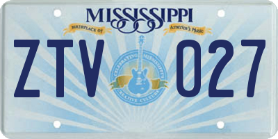 MS license plate ZTV027