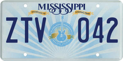 MS license plate ZTV042