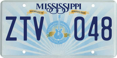 MS license plate ZTV048