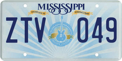 MS license plate ZTV049