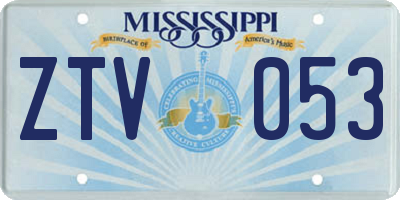 MS license plate ZTV053