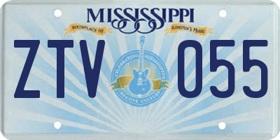 MS license plate ZTV055