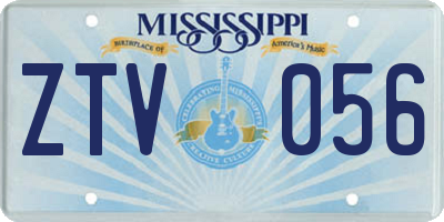 MS license plate ZTV056