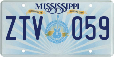MS license plate ZTV059
