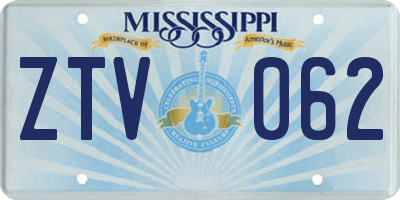MS license plate ZTV062