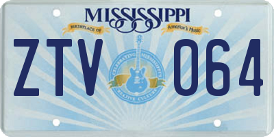MS license plate ZTV064