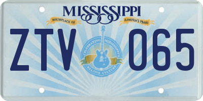 MS license plate ZTV065