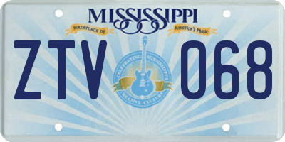 MS license plate ZTV068