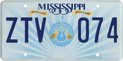MS license plate ZTV074