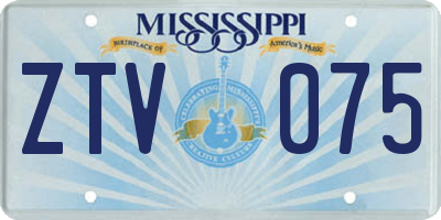 MS license plate ZTV075