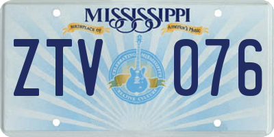 MS license plate ZTV076