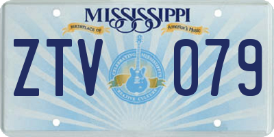 MS license plate ZTV079