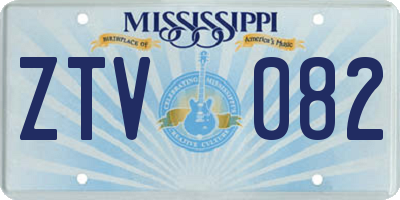 MS license plate ZTV082