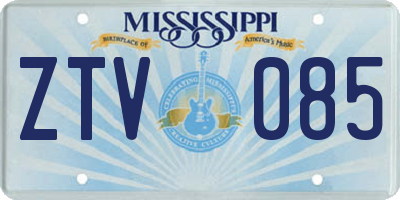 MS license plate ZTV085