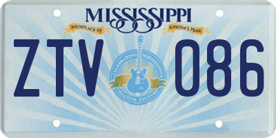 MS license plate ZTV086