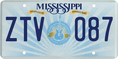 MS license plate ZTV087