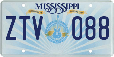 MS license plate ZTV088