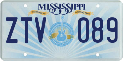 MS license plate ZTV089