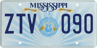 MS license plate ZTV090