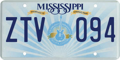 MS license plate ZTV094