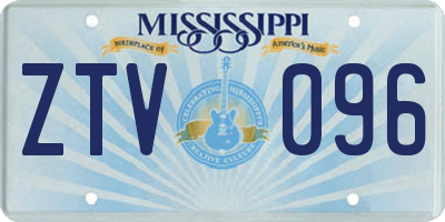 MS license plate ZTV096