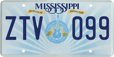 MS license plate ZTV099