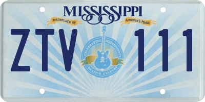 MS license plate ZTV111