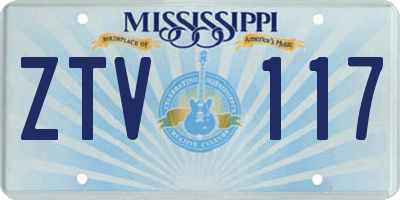 MS license plate ZTV117