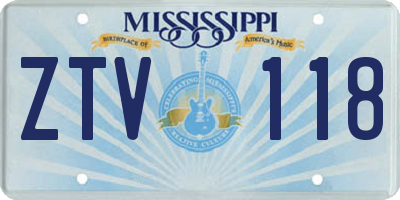 MS license plate ZTV118