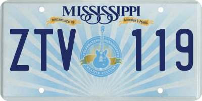 MS license plate ZTV119