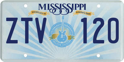 MS license plate ZTV120