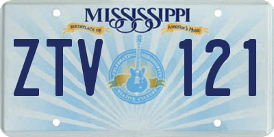 MS license plate ZTV121