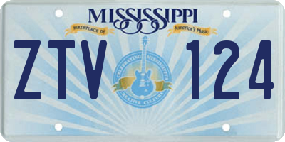 MS license plate ZTV124
