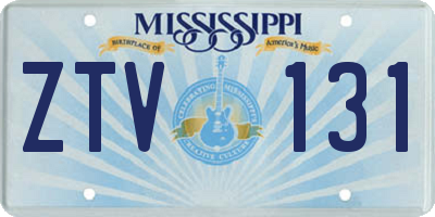 MS license plate ZTV131