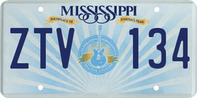 MS license plate ZTV134