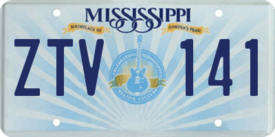 MS license plate ZTV141