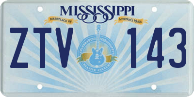 MS license plate ZTV143