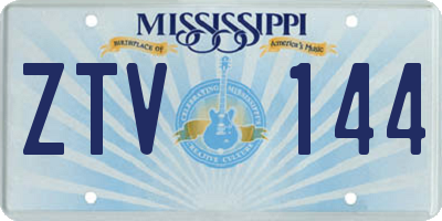 MS license plate ZTV144
