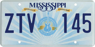 MS license plate ZTV145