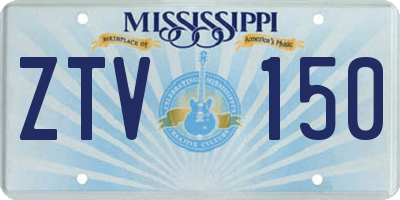 MS license plate ZTV150