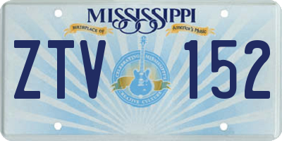 MS license plate ZTV152
