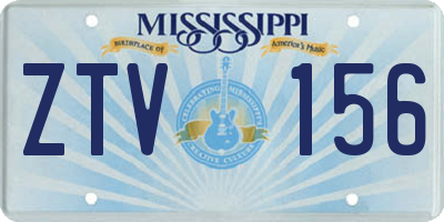 MS license plate ZTV156