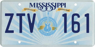 MS license plate ZTV161