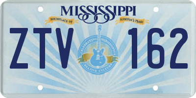 MS license plate ZTV162