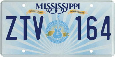 MS license plate ZTV164