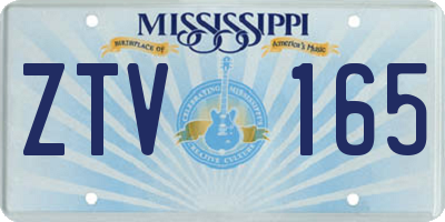 MS license plate ZTV165