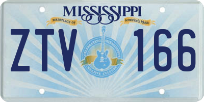 MS license plate ZTV166