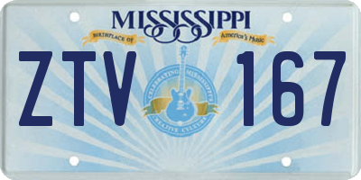 MS license plate ZTV167